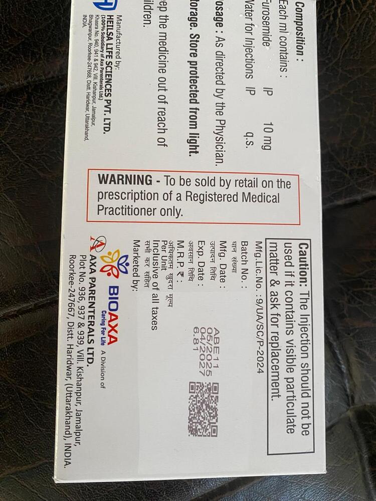 FURSOMIDE INJECTION IP 20 M