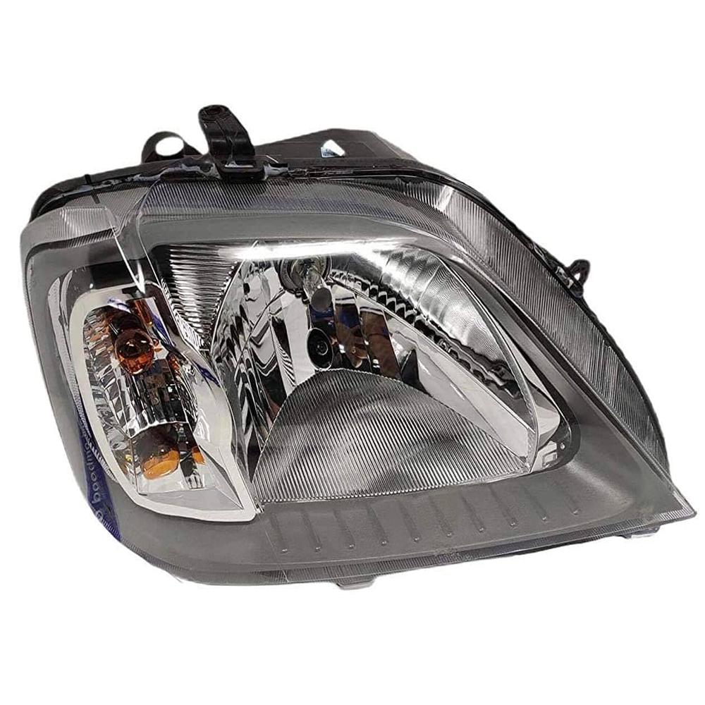 K D Headlight Assembly For Mahindra Logan White (2004-2012) & Verito (2011-2012) Chrome ( Without Adjustable Motor) - Body Material: Plastic