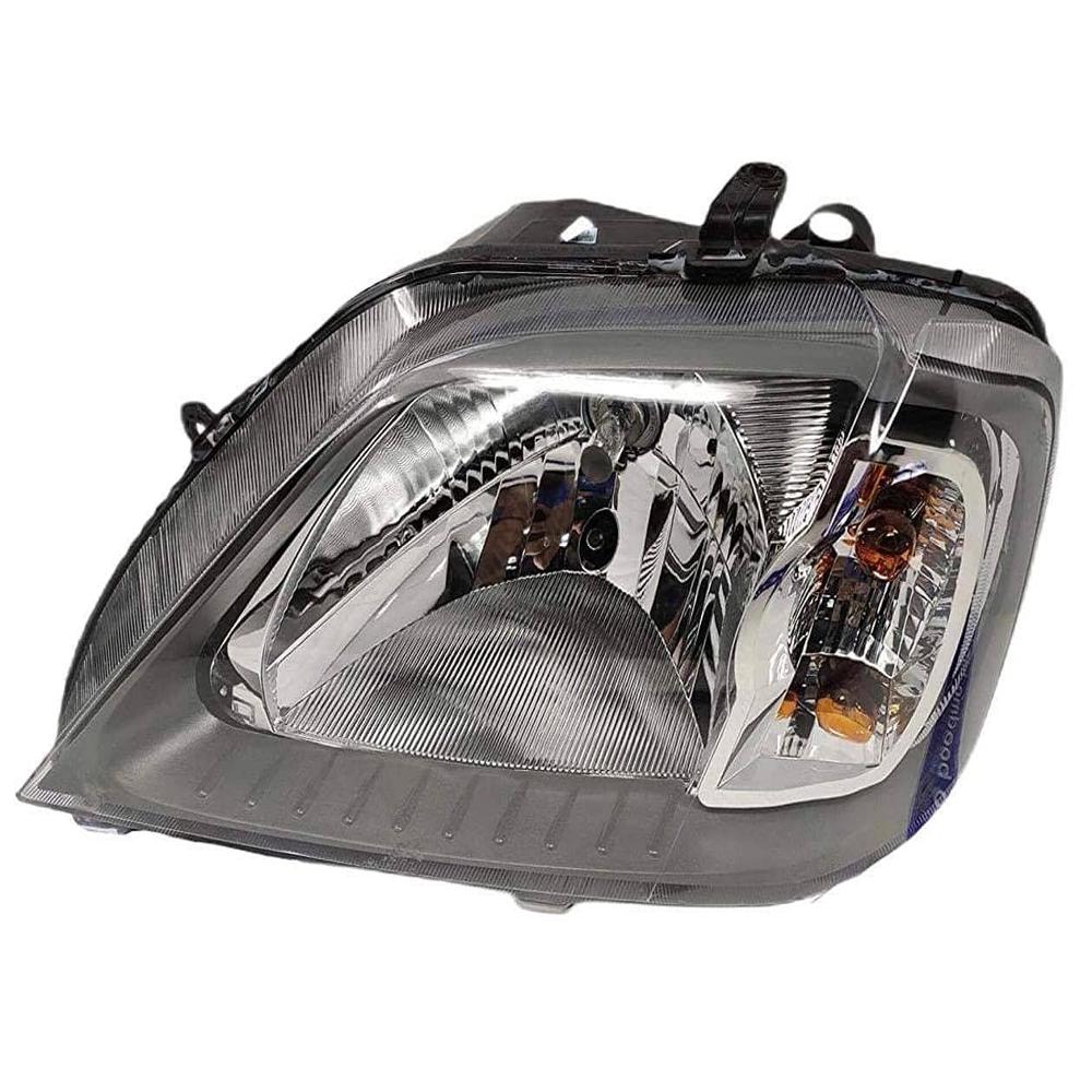 K D Headlight Assembly For Mahindra Logan White (2004-2012) & Verito (2011-2012) Chrome ( Without Adjustable Motor) - Body Material: Plastic