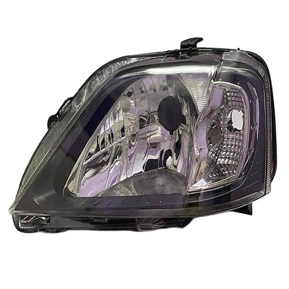 K D Headlight Assembly For Mahindra Logan Black (2004-2012) & Verito (2011-2012) ( Without Adjustable Motor) - Body Material: Plastic