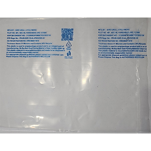 EPR QR Printed LDPE Bags