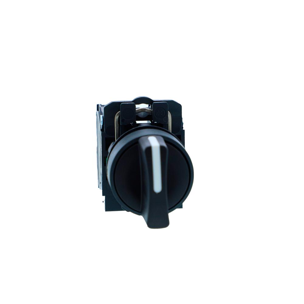 Xb5ad33n-selector Switch, Harmony Xb5n Xb7n, Plastic, Black, 22mm, Short Handle, 3 Position, Stay Put, 2 No - Current Rating: 10 A