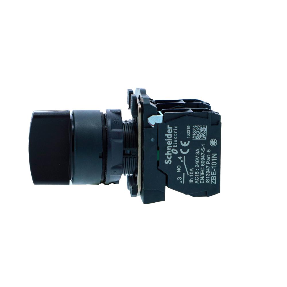 Xb5ad33n-selector Switch, Harmony Xb5n Xb7n, Plastic, Black, 22mm, Short Handle, 3 Position, Stay Put, 2 No - Current Rating: 10 A