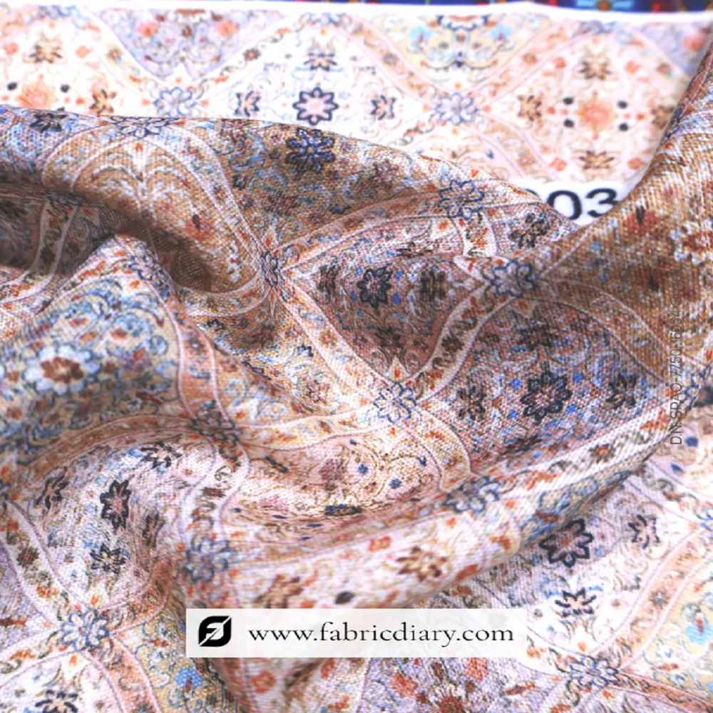 Vintage Poly Linen Print Fabric