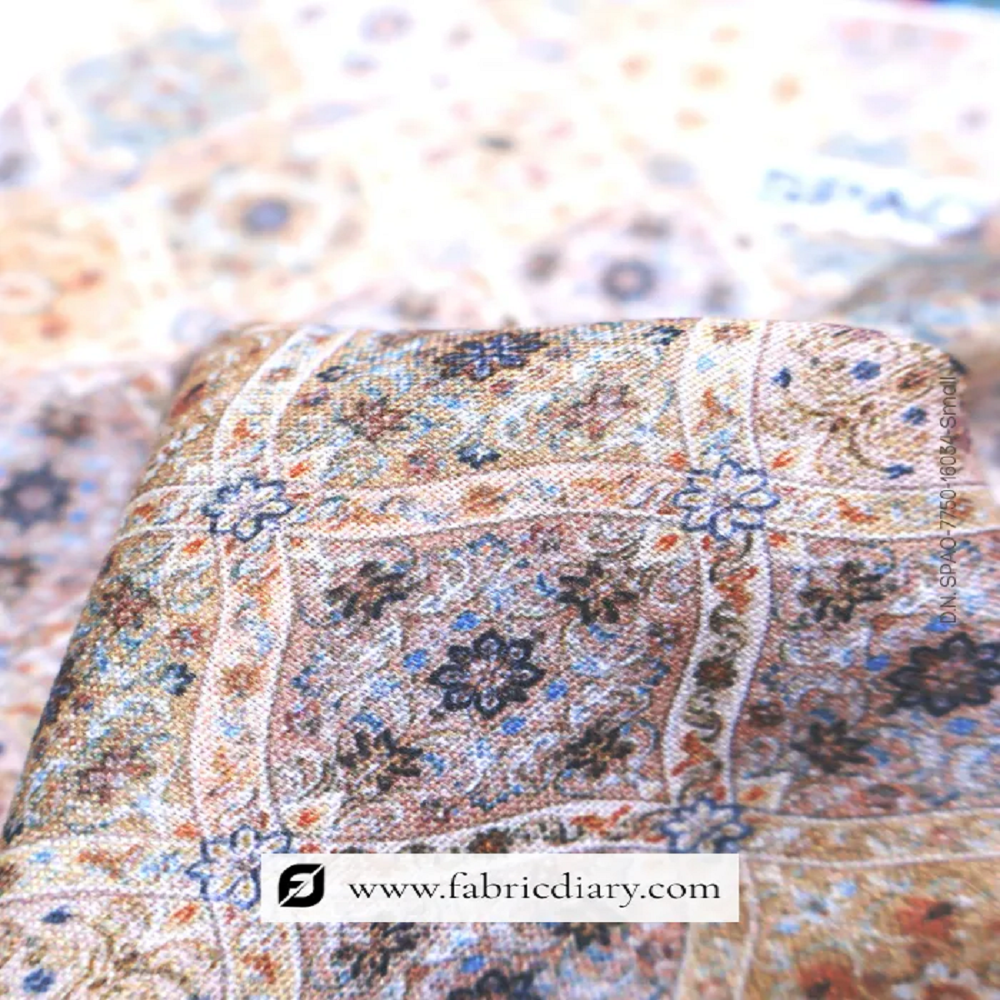 Vintage Poly Linen Print Fabric