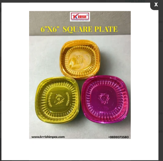 PET 6"X6" SQUARE PLATE