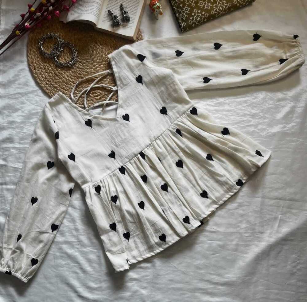 Cotton Peplum Top