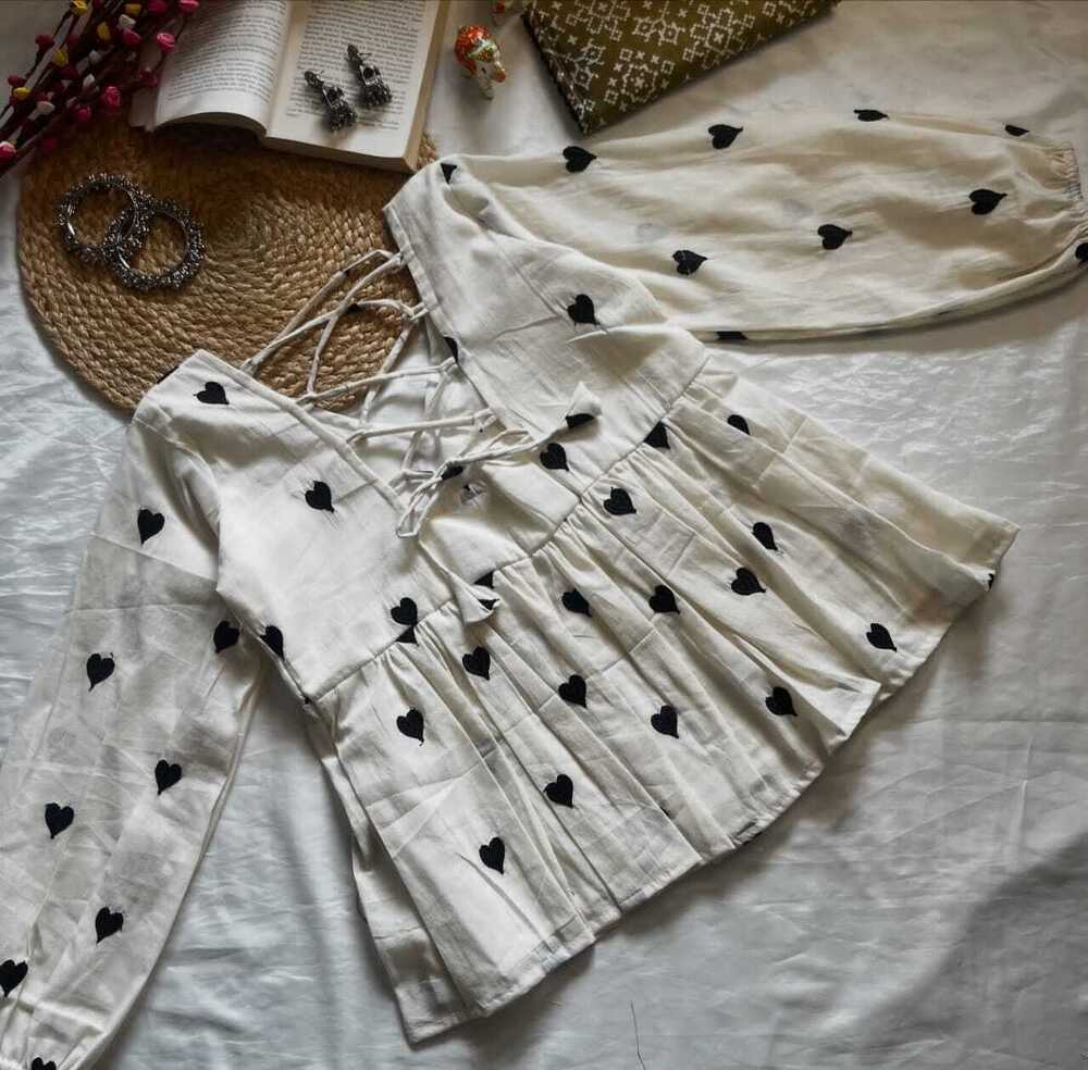 Cotton Peplum Top