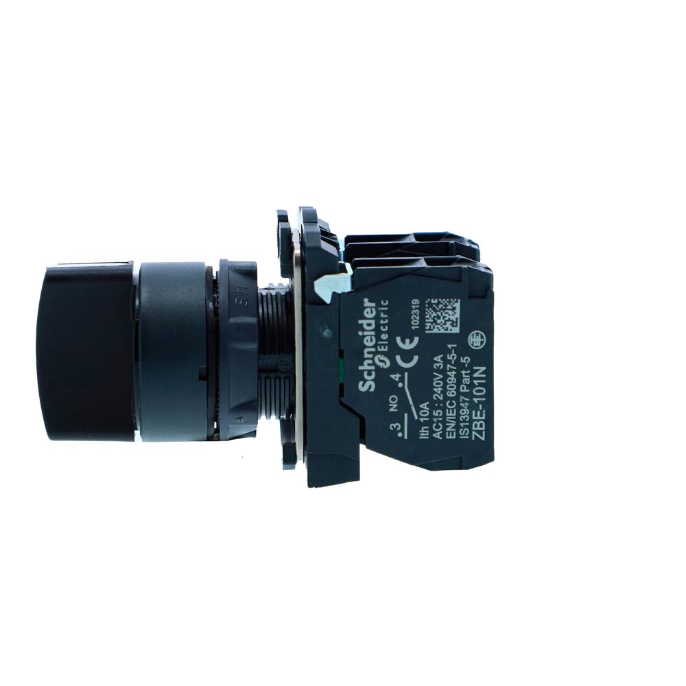 Xb5ad53n-selector Switch, Harmony Xb5n Xb7n, Plastic, Black, 22mm, Short Handle, 3 Position, Spring Return To Middle, 2 No - Material: Plastic