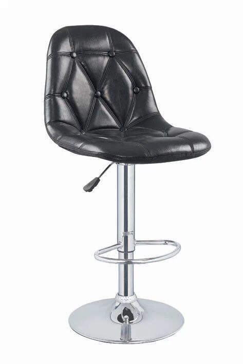 Diamond Tufted Bar Chair - Color: Black And Silver