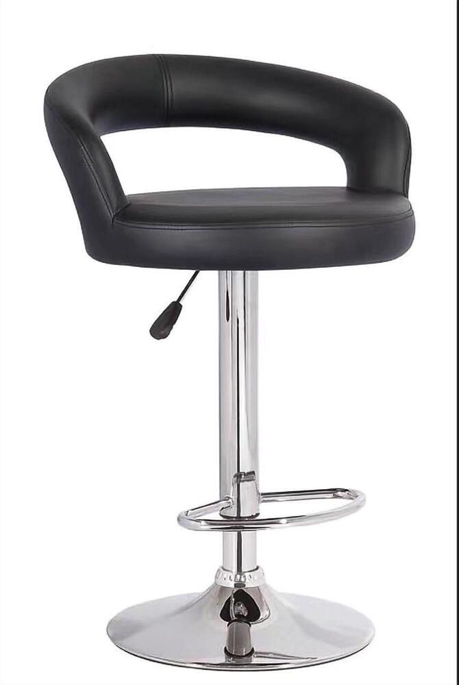 Luna Bar Chair - Color: Black And Silver