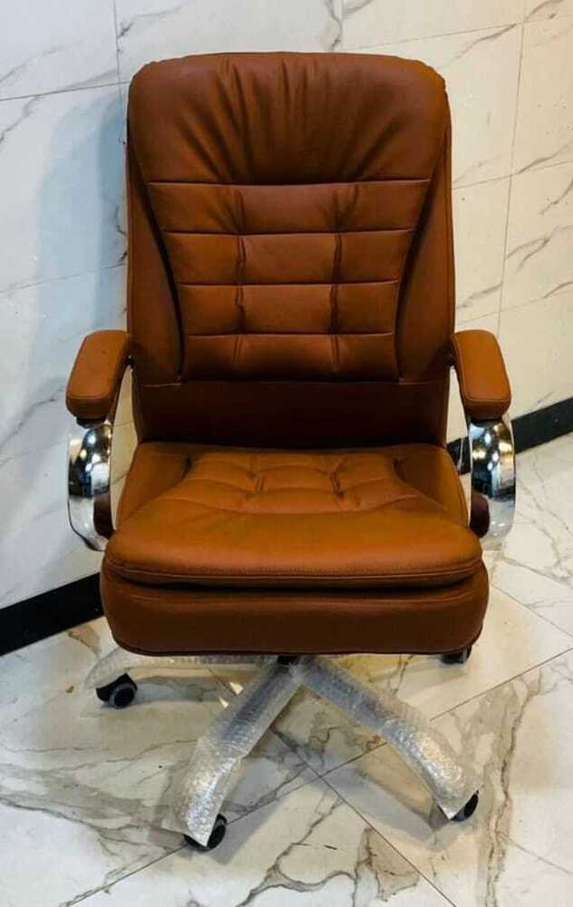 Kelly Mid Back Chair - Color: Brown And Silver