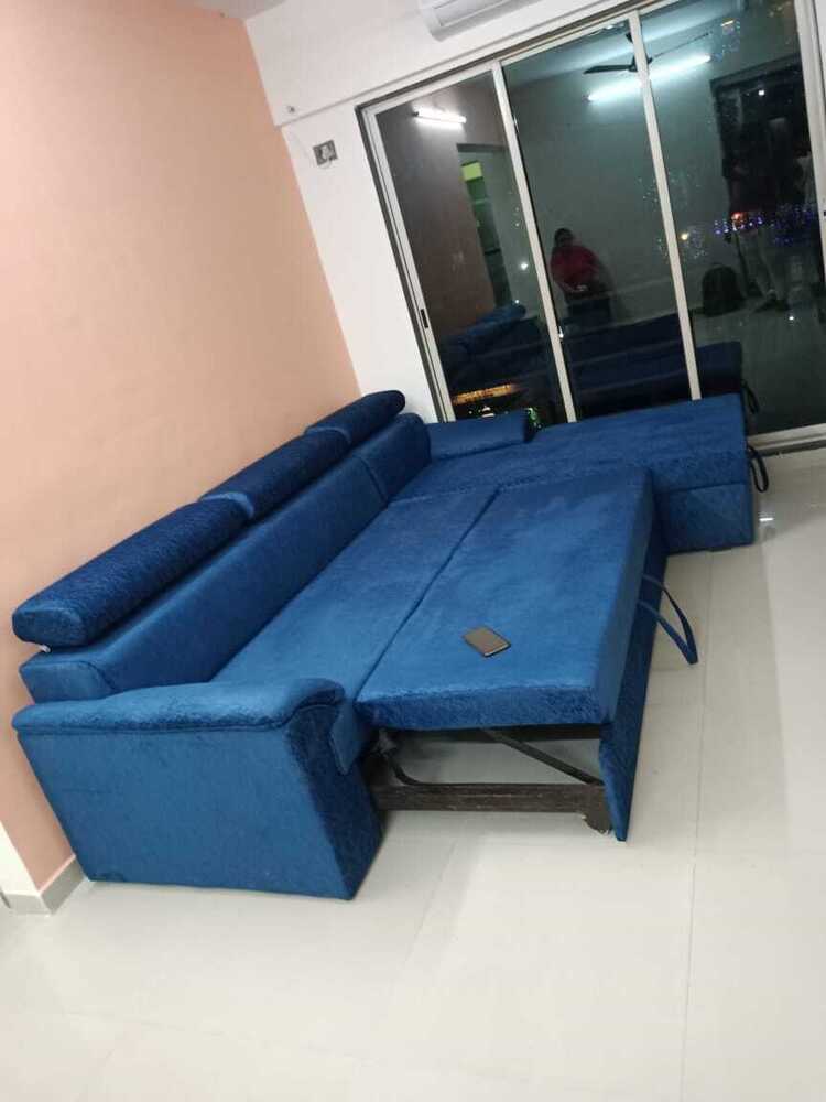 L Shape Cum Bed - Color: Customized