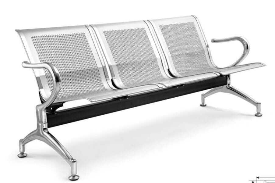 3 Seater Waiting Chair - Color: Silver