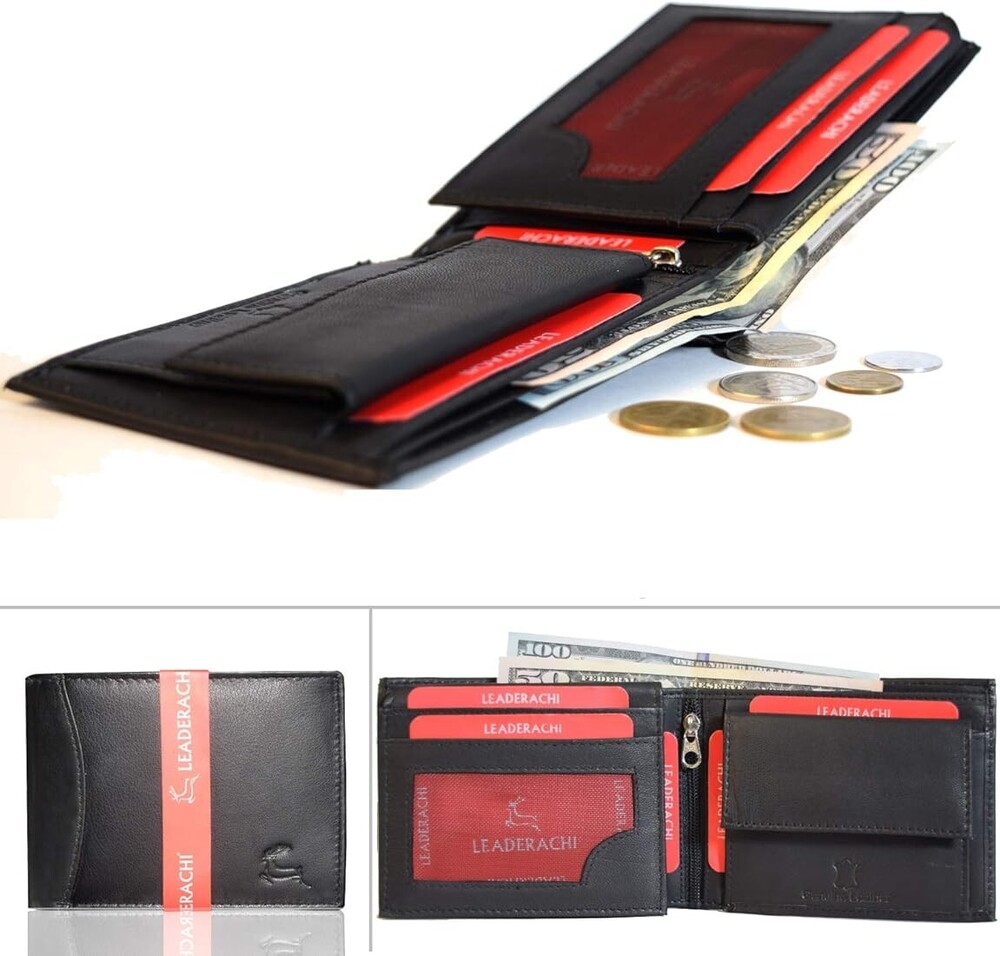 Mens Black Leather Wallet