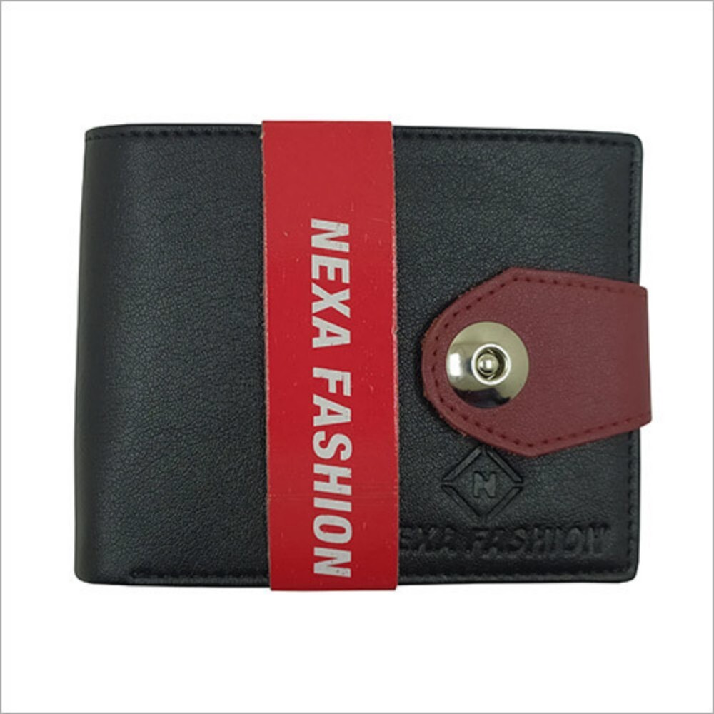 Mens Slim Leather Wallet - Color: Black