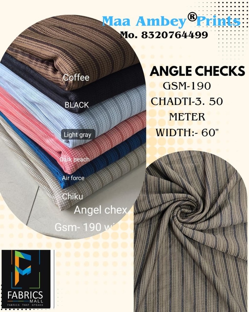 Angle Checks Polyester Lycra Fabrics