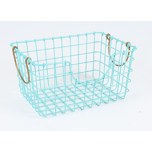 Iron Basket Blue - Dimension (L*W*H): 11.8X8.2X6.1A Ht Inch (In)