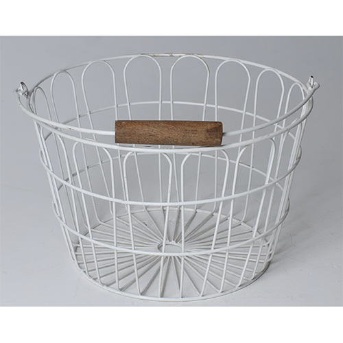 Iron-Wood Basket - Color: White