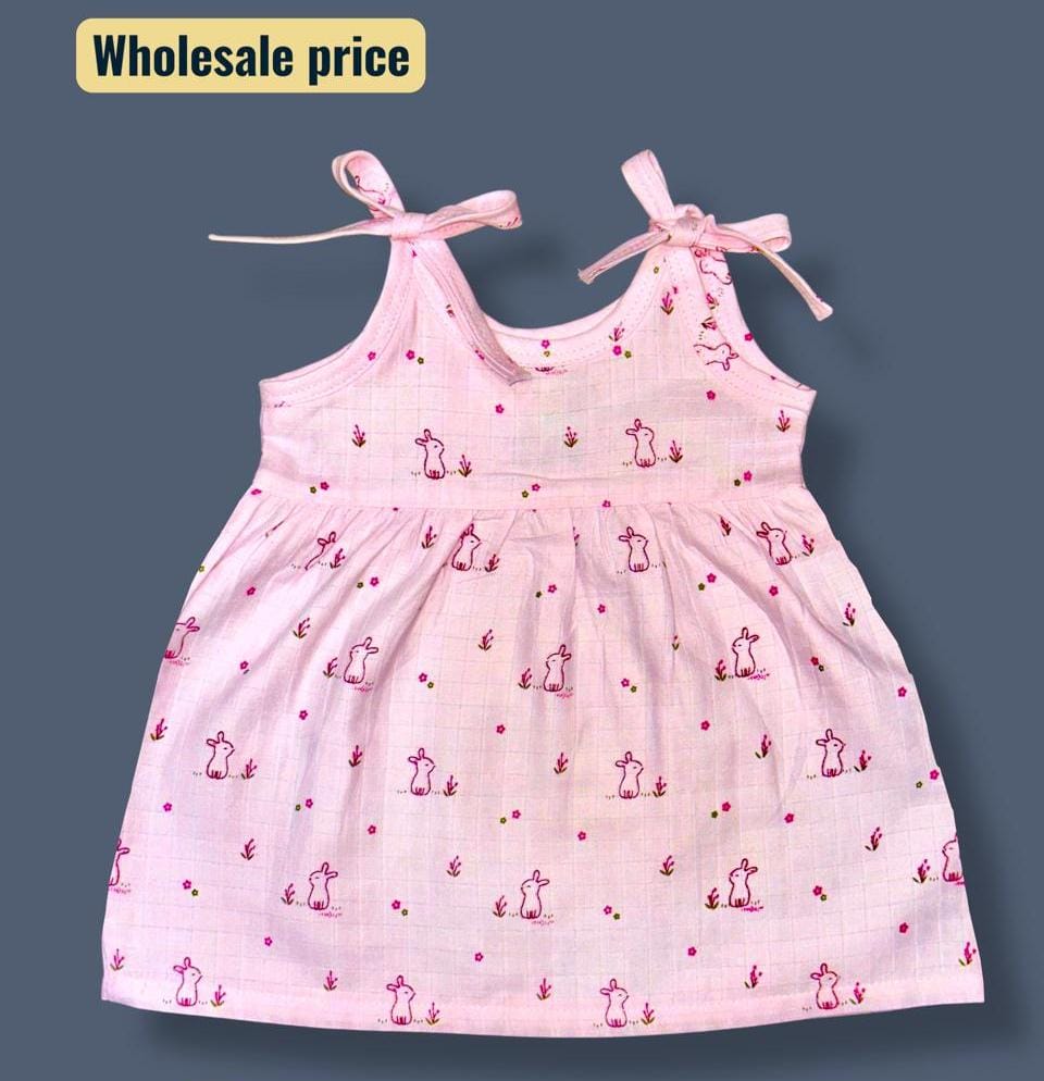 New Born Muslin Frock - Age Group: 0-12 Months