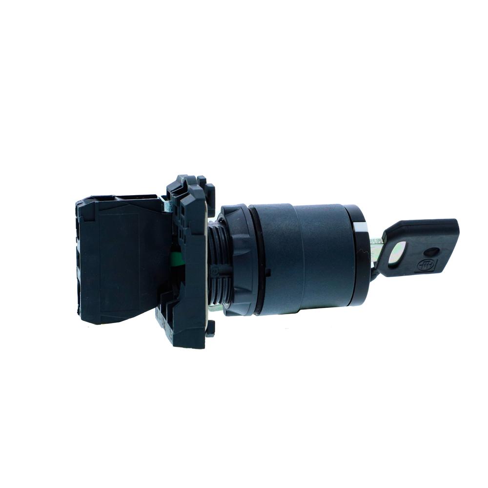 Xb5ag21n-key Selector Switch, Harmony Xb5n Xb7n, Plastic, Black, 22mm, Short Handle, 2 Position, Stay Put, Left Key Release, 1 No - Current Rating: 10 A