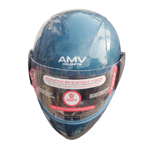 Silicon Hard Coated Polycarbonate Visor Blur Color Helmet - Color: Sky Blue