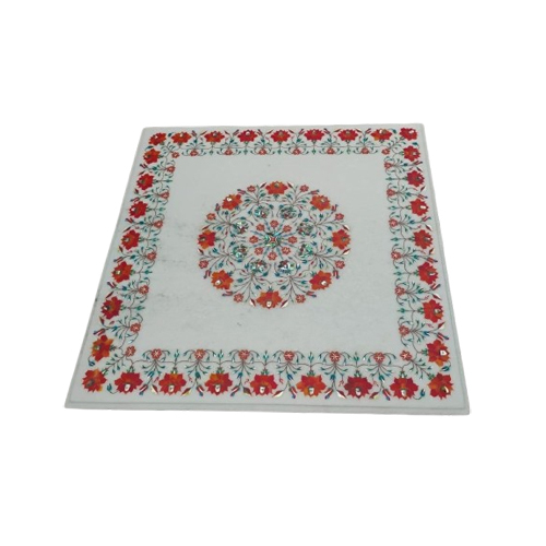 Inlay Marble Table Top - Color: White