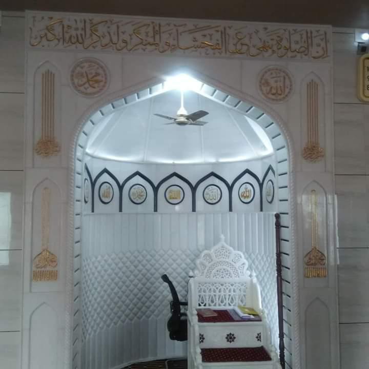 Makrana Marble Masjid Qibla - Color: White