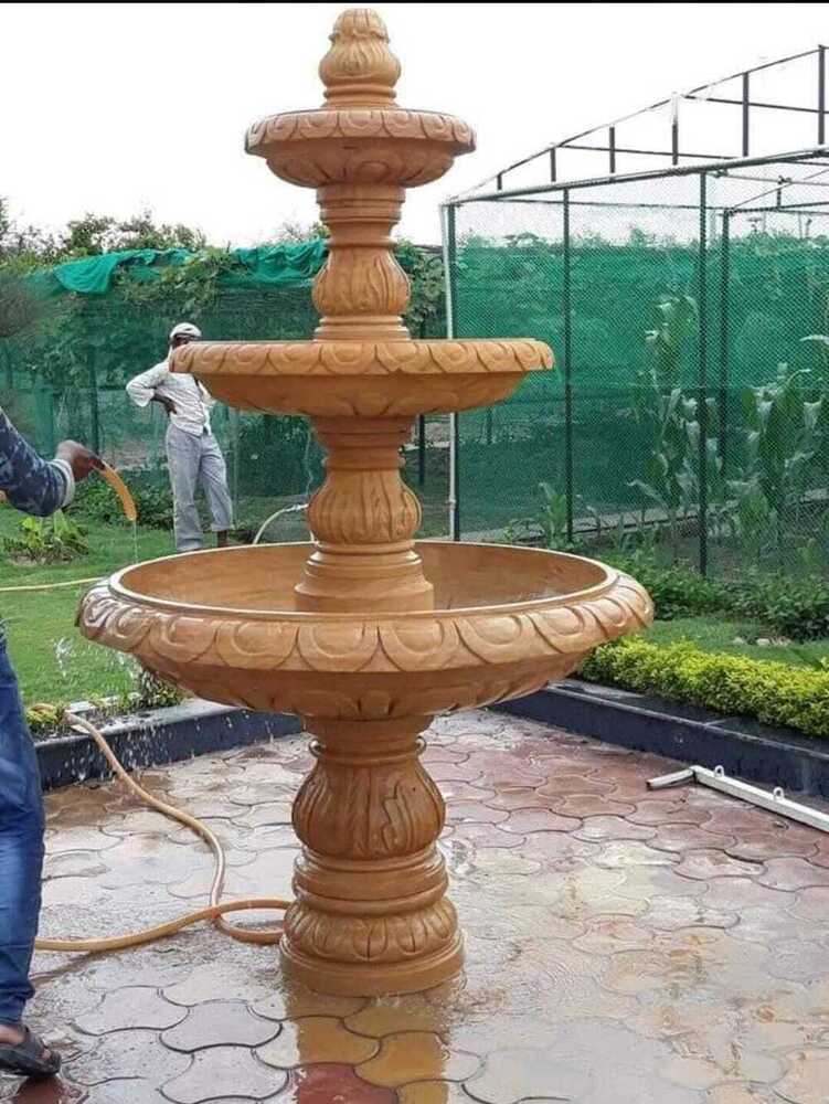 6 Feet Sandstone Fountain - Color: Red