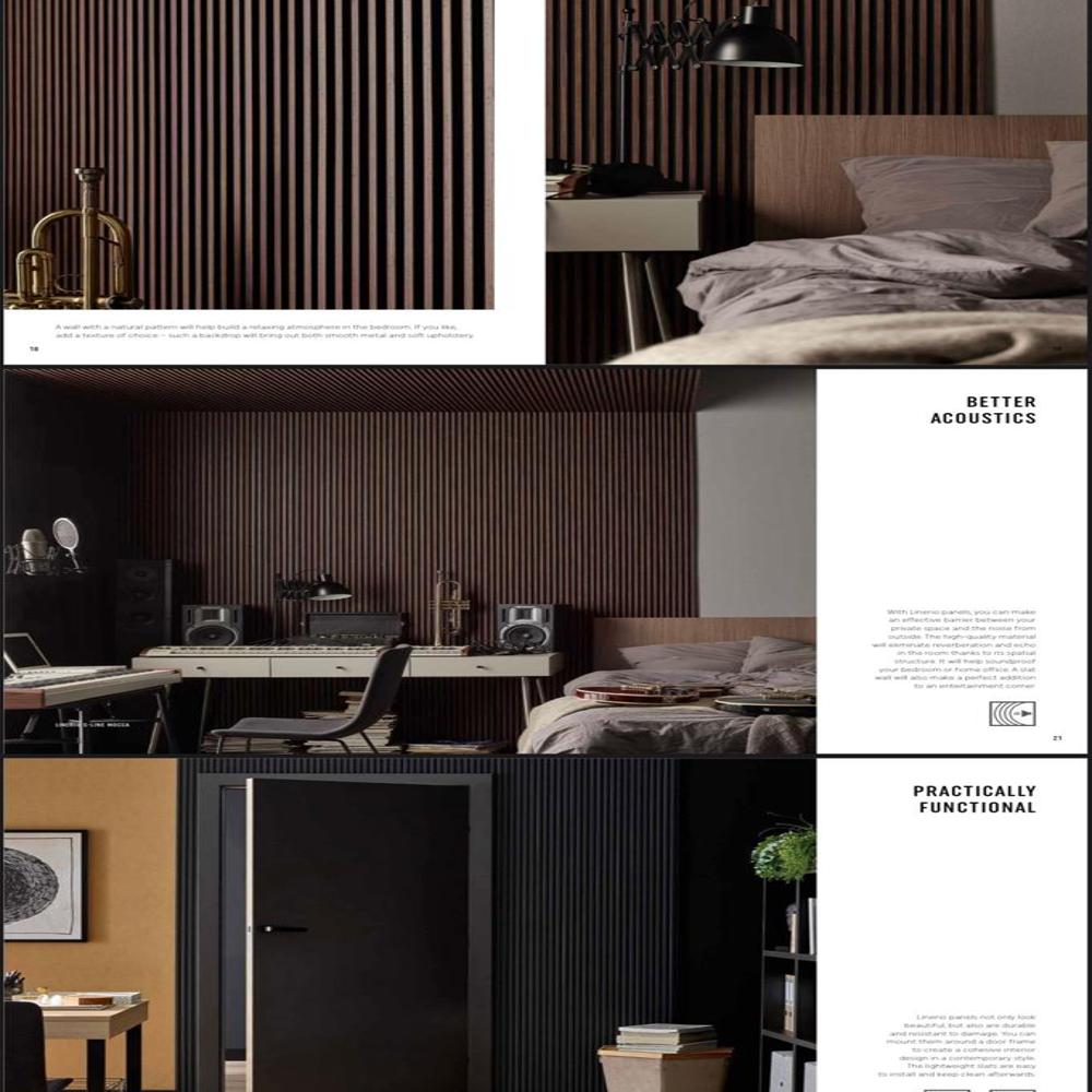 Vox Linerio Slat Wood Panel Wall Cladding - Color: Black