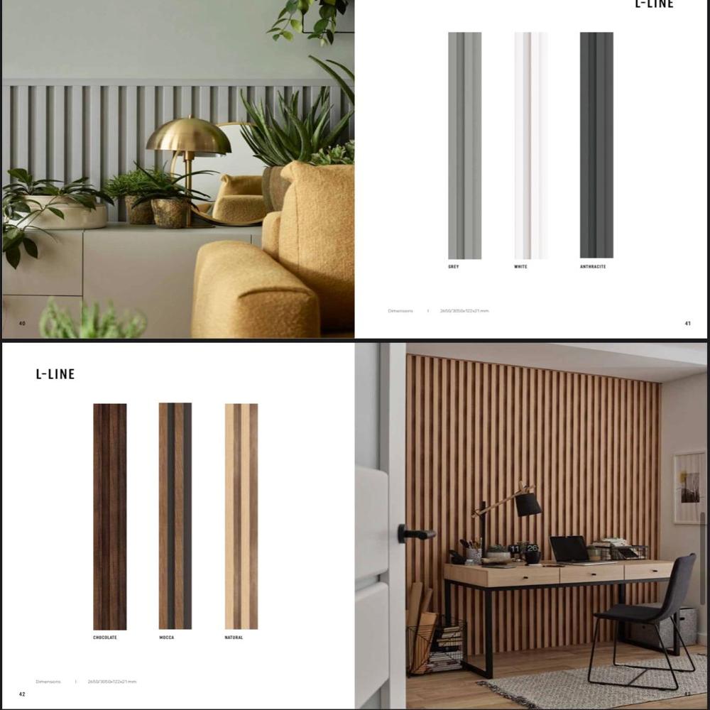 Vox Linerio Slat Wood Panel Wall Cladding - Color: Black