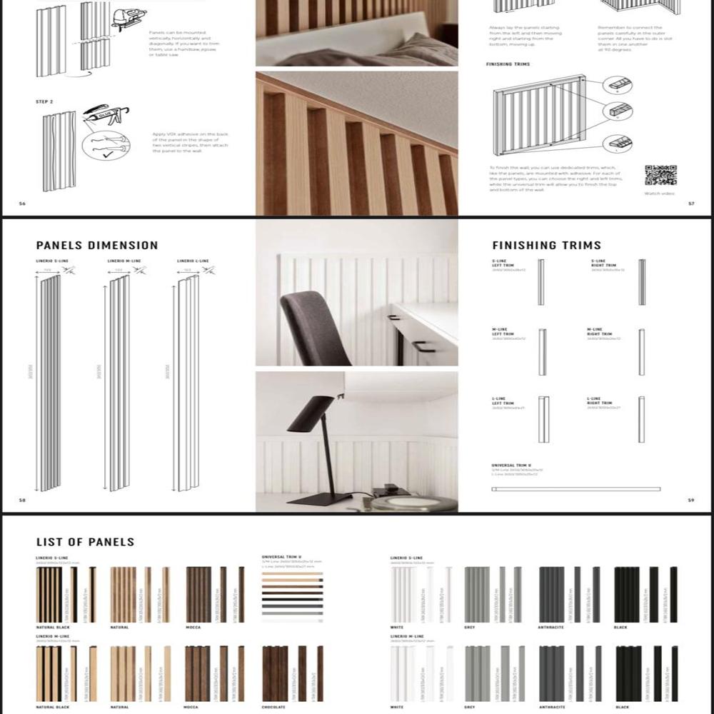 Vox Linerio Slat Wood Panel Wall Cladding - Color: Black