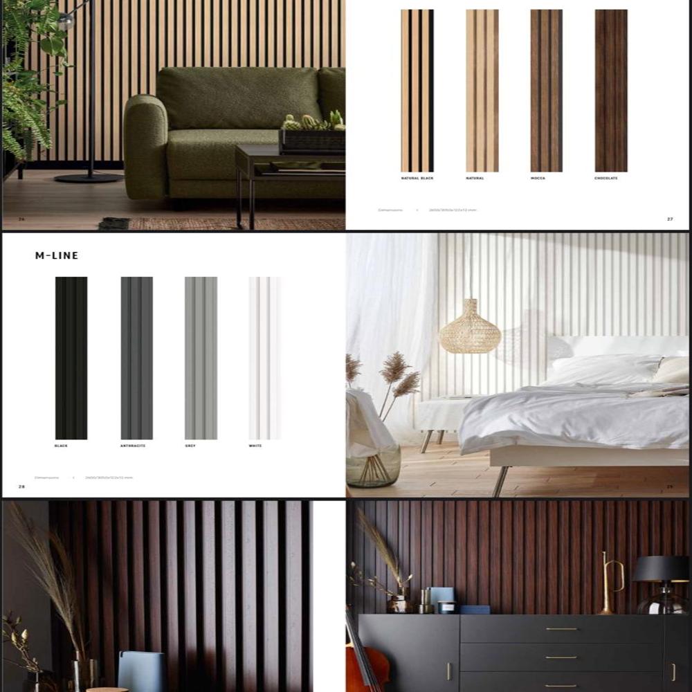 Vox Linerio Slat Wood Panel Wall Cladding - Color: Black