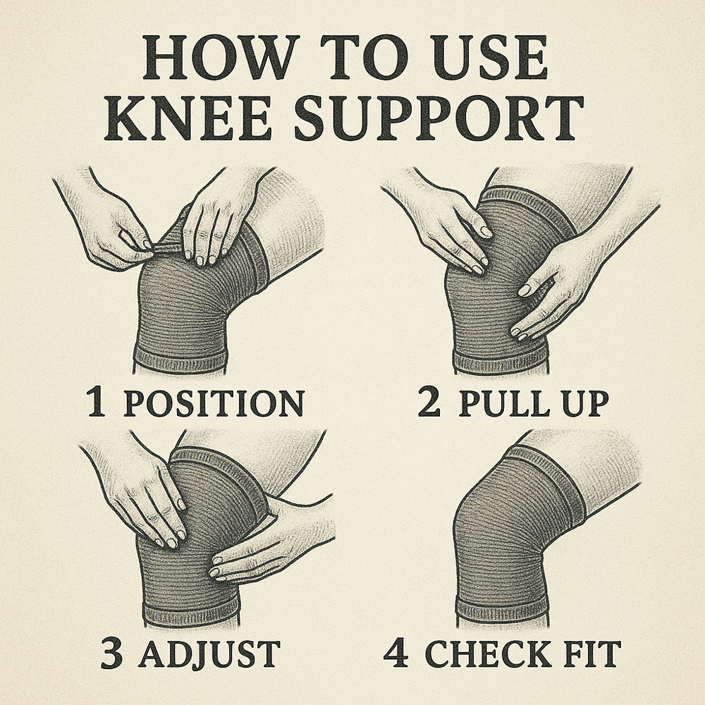 Bamboo Knee Support Grey - Color: Various Available