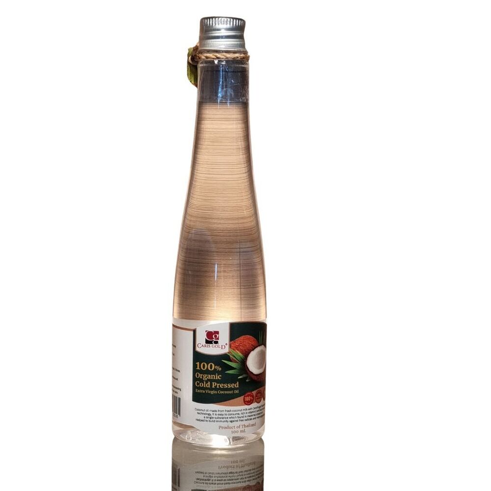 100 Ml Caris Gold Organic Cold Processed Extra Virgin Coconut Oil - Color: Clear