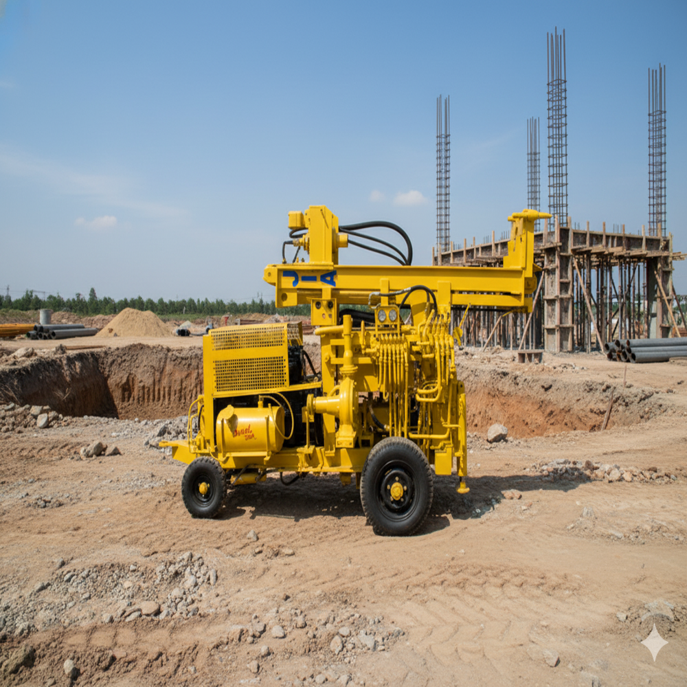 Jwc-10 Trolley Mounted Dthr Water Well Drilling Rig - Color: Yellow