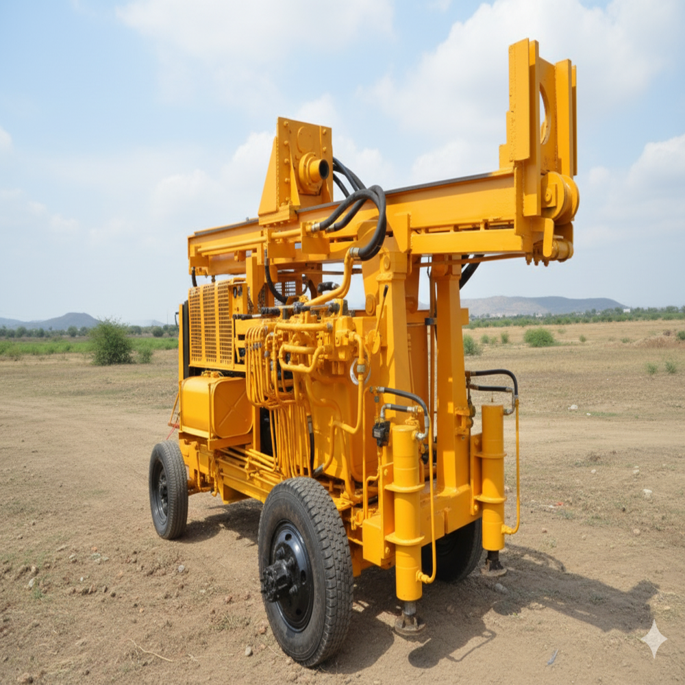Jwc-15 Trolley Mounted Dthr Water Well Drilling Rig - Color: Yellow (Base)