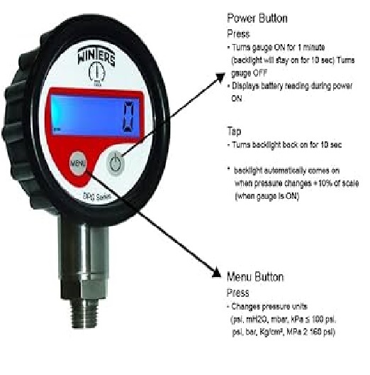 Winters Instruments Canada Digital Pressure Gauge MODEL DPG218 RANGE 0 To 600 PSI