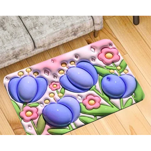 3D Bathroom Door Mat, Water Absorbent Bathroom Mat, For Home, Multicolor Rubber 3 D