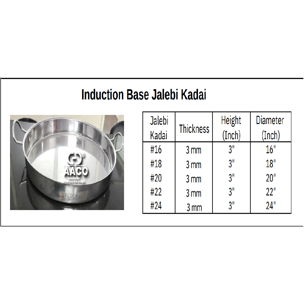 Induction Base Jalebi Kadai - Material: Stainless Steel