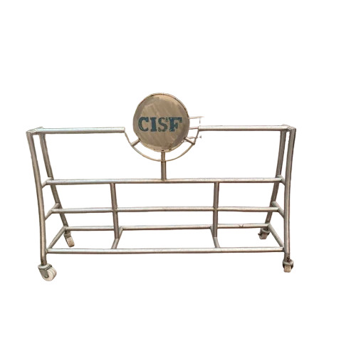Yellow Mild Steel Police Barricade Stand