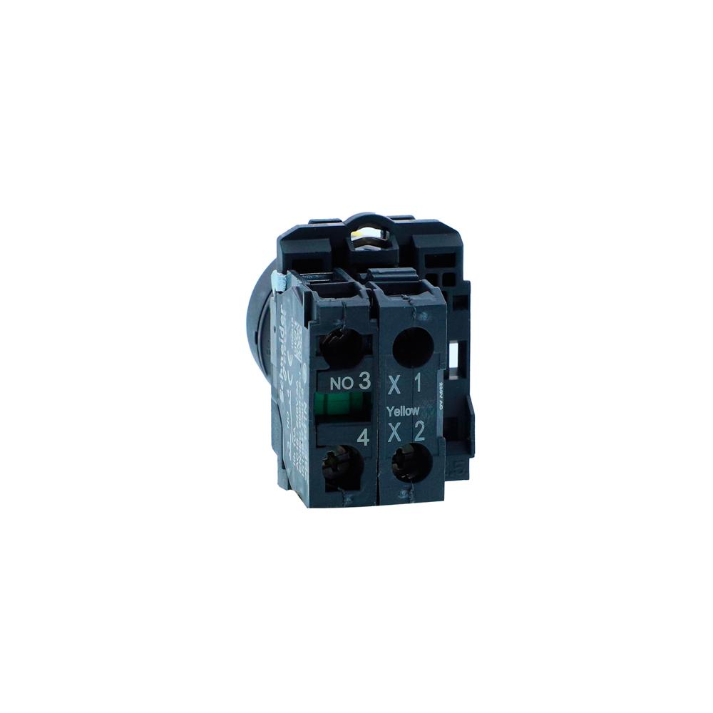 Xb5ak126m1n-ill Selector Switch, Harmony Xb5n Xb7n, Plastic, Green, 22mm, Short Handle, 2 Position, Stay Put, 230v Ac, 1 No - Color: Yello