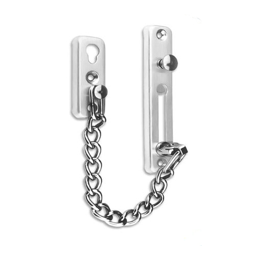 Slide Bolt Door Chain Lock - Color: Silver