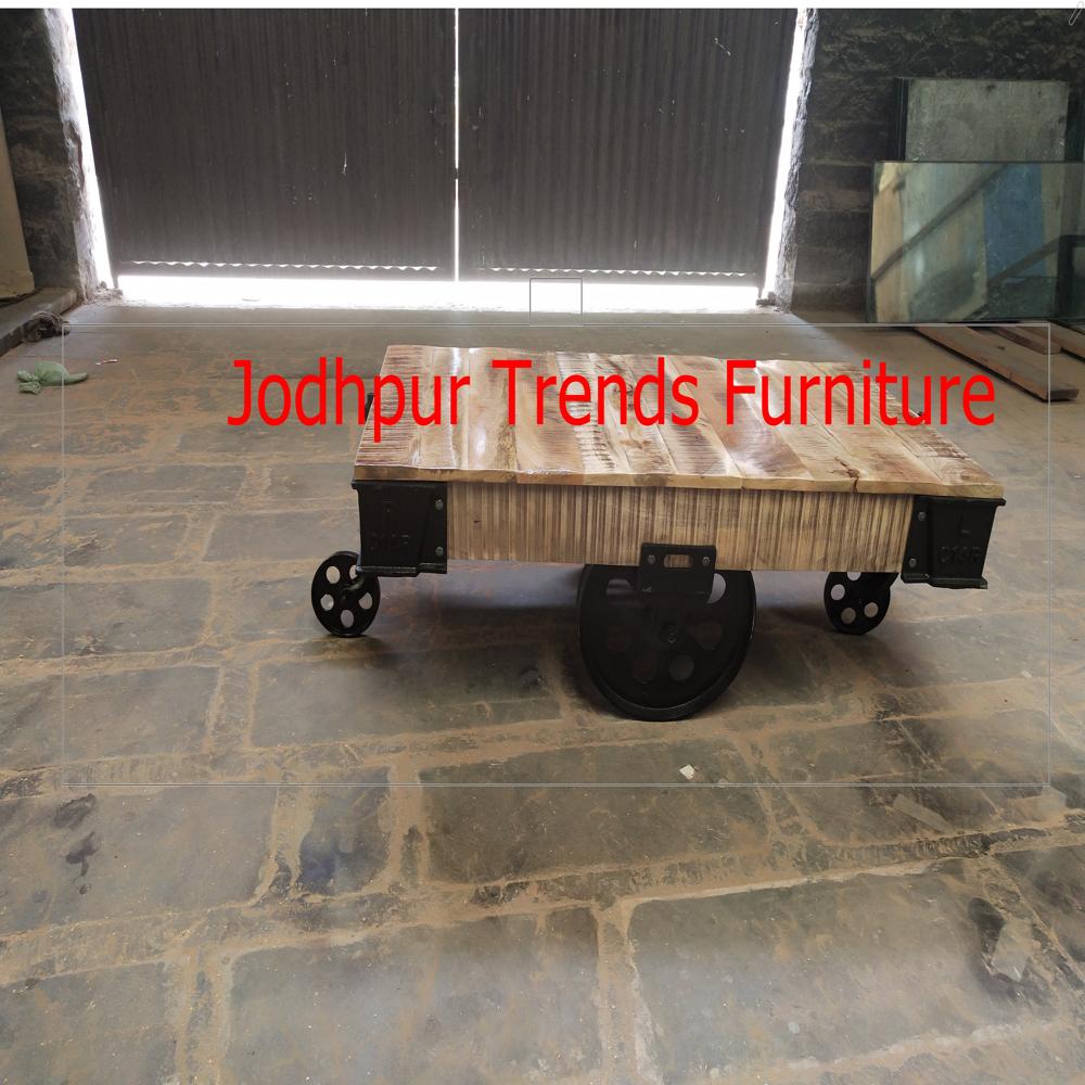 Rail Cart Wheel Coffee Table And Dakor Tyson