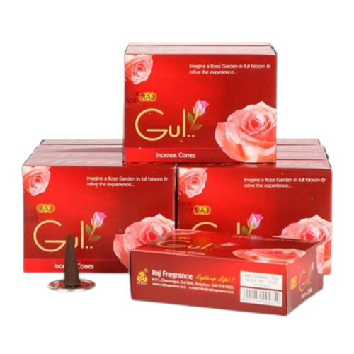 Cone Collection Red Mix In 1dz Rose, Golden Wood, Amber, Firdous - Burning Time: 30 Minutes