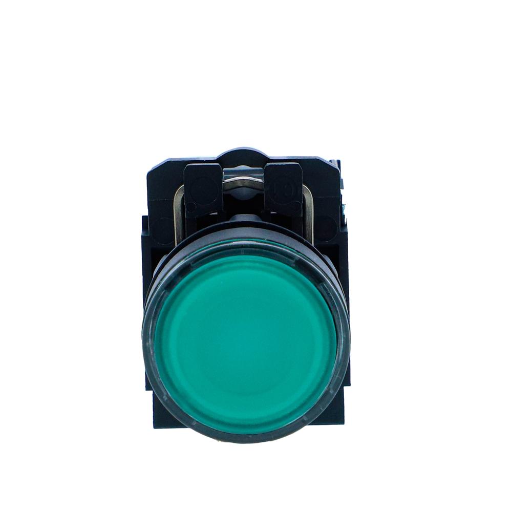Xb5aw33g1n-illuminated Pushbutton, Harmony Xb5n Xb7n, Plastic, Flush, Green, 22mm, Spring Return, 110v Ac, 1 No - Color: Green