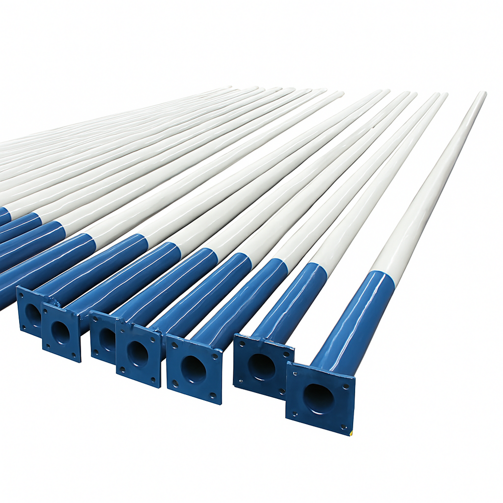 Mild Steel Light Pole - Color: White And Blue