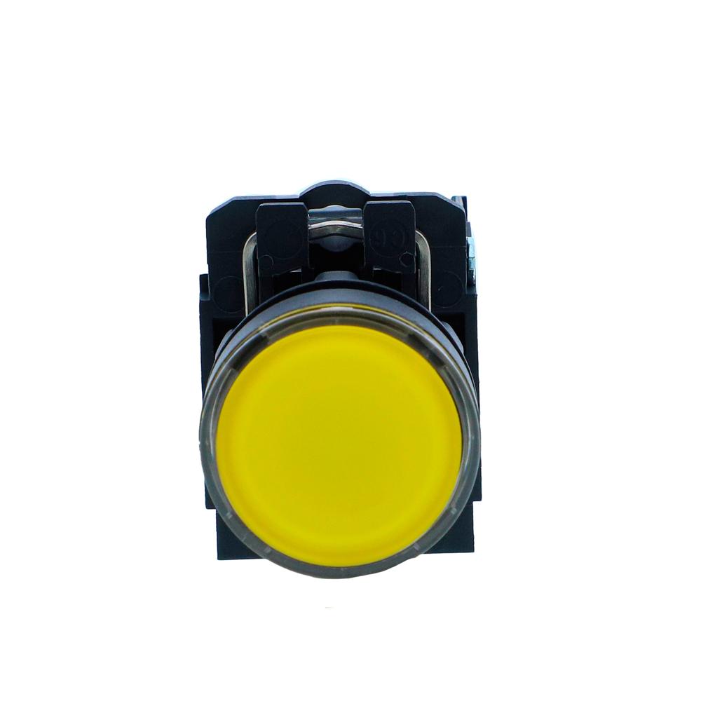 Xb5aw35b1n-illuminated Pushbutton, Harmony Xb5n Xb7n, Plastic, Flush, Yellow, 22mm, Spring Return, 24v Ac Dc, 1 No - Current Rating: 10 A