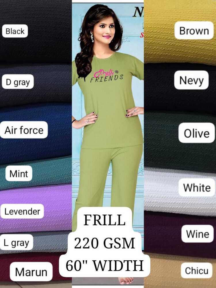 Frill Polyester Lycra Fabric