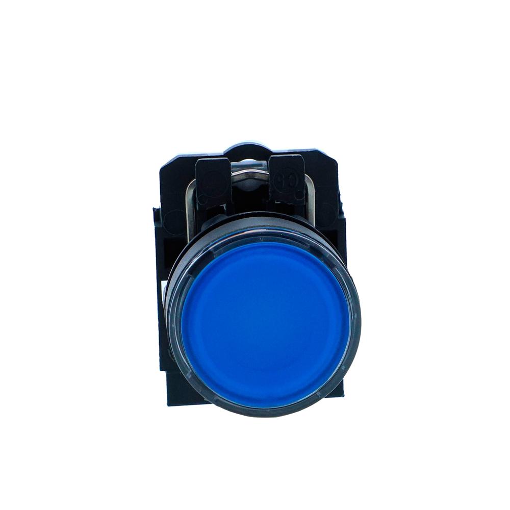 Xb5aw36m1n-illuminated Pushbutton, Harmony Xb5n Xb7n, Plastic, Flush, Blue, 22mm, Spring Return, 230v Ac, 1 No - Color: Blue